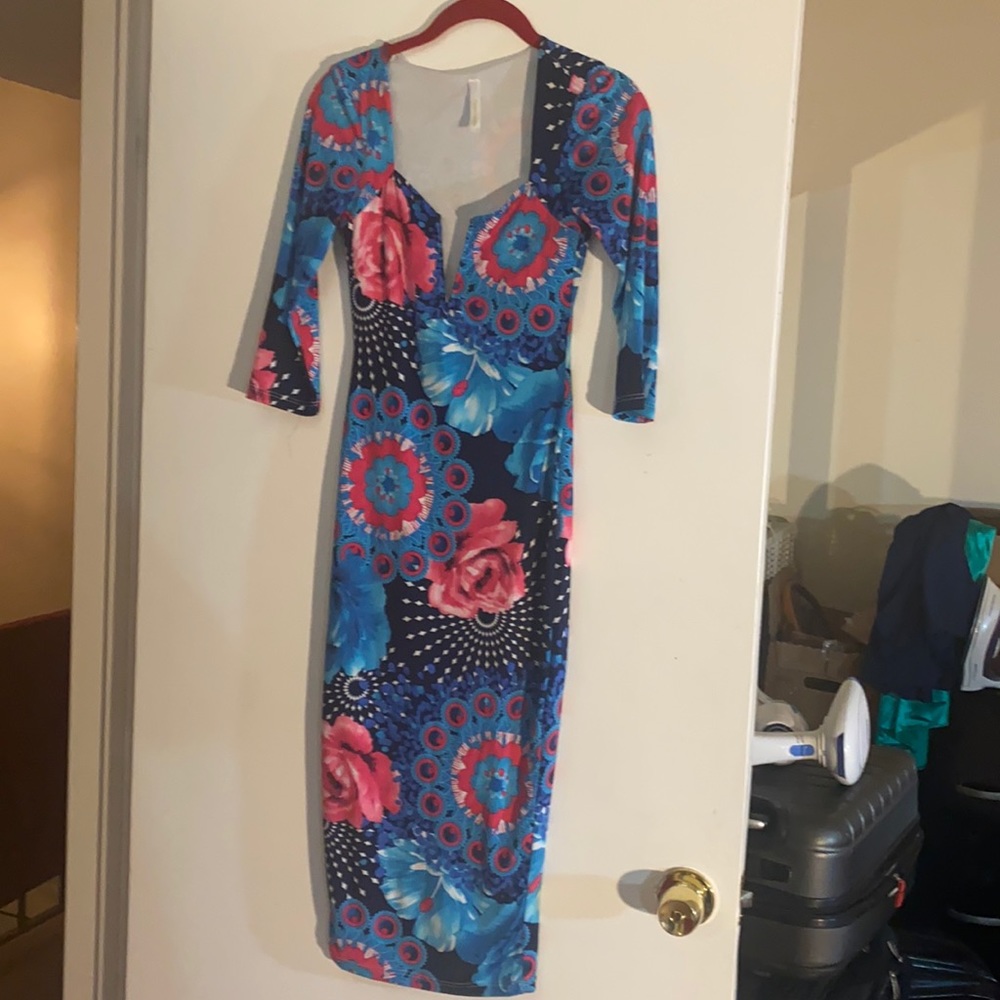 Flower pencil dress